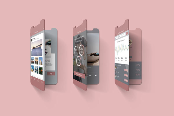 2 Mockups of iPhone Multiscreen in Front View FREE PSD