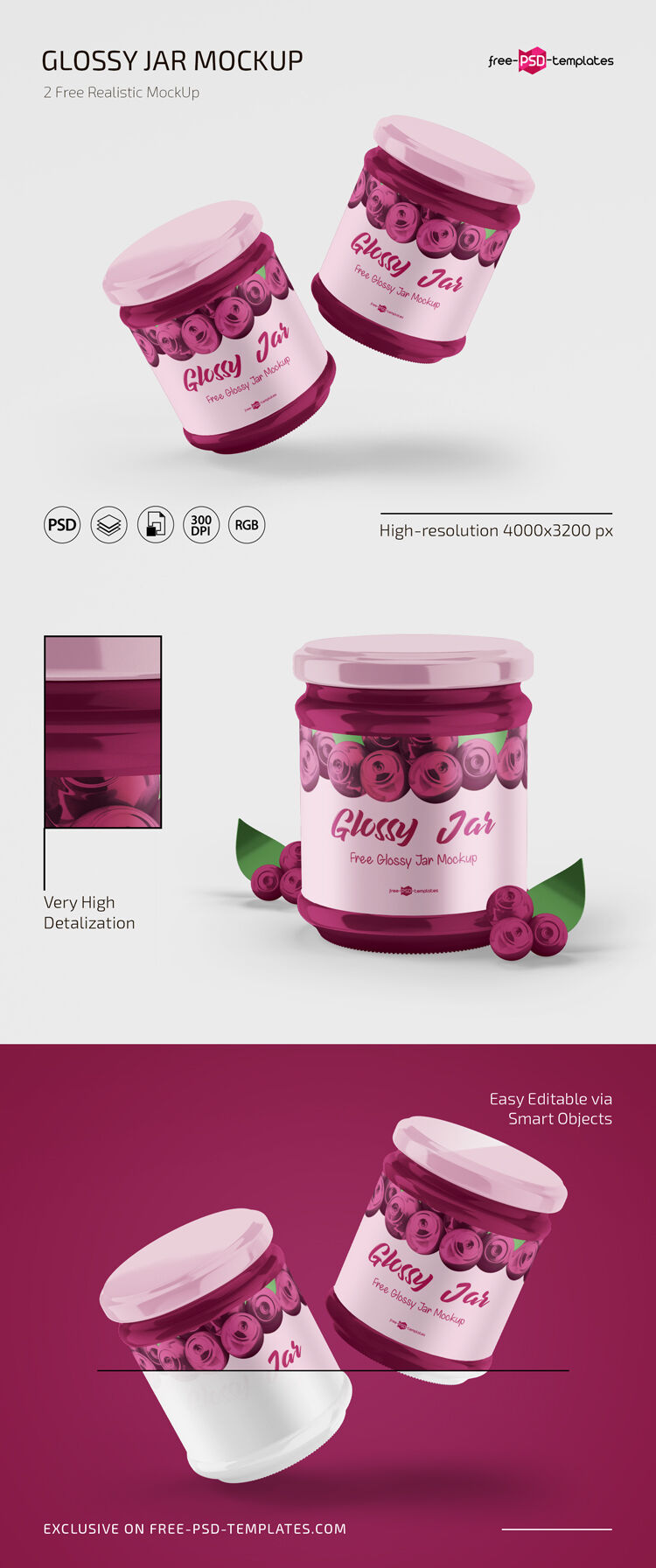 2 Mockups of Small Glossy Jars Packaging Set Free Download | Resource Boy