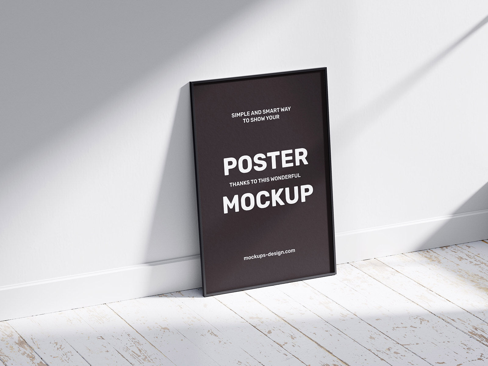2 Poster Frame Mockups Laid on the Wall FREE PSD