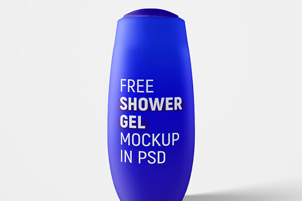 2 Shower Gel Bottle Mockups, Perspective and Front View FREE PSD