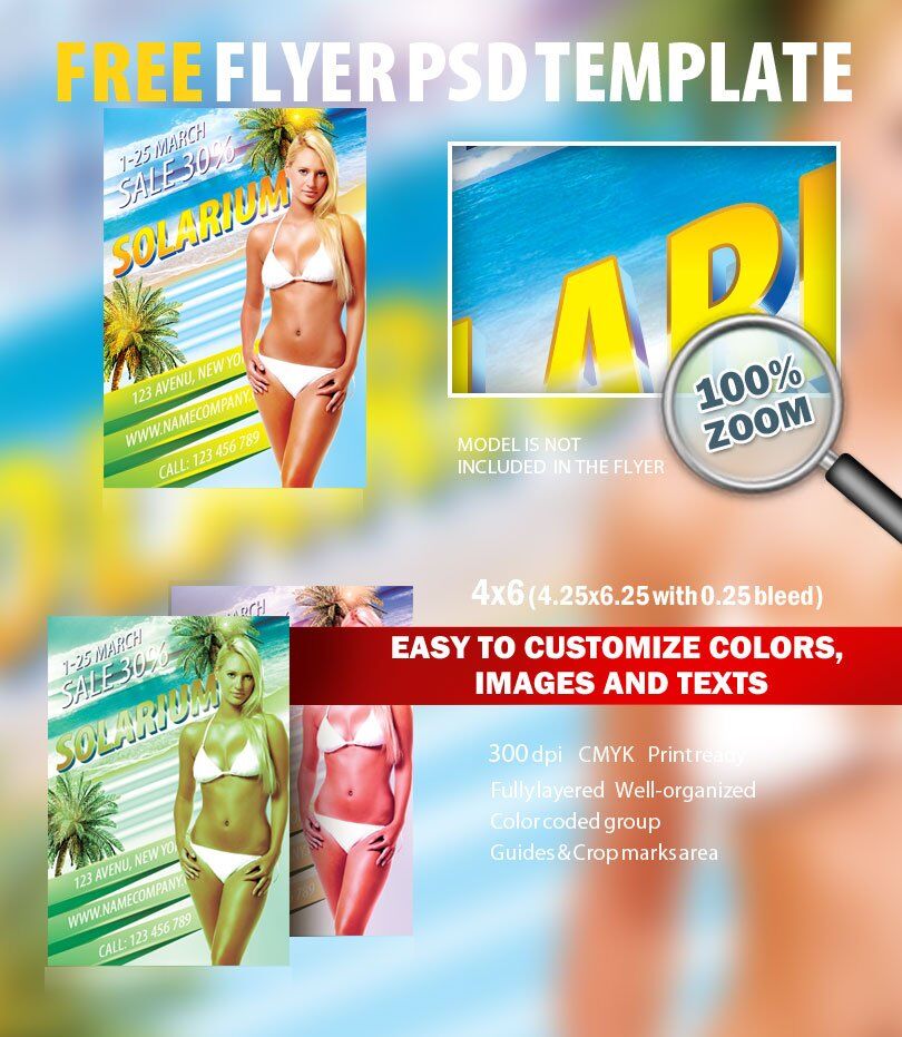 3 Diagonal, Tropical Solarium\ Beach Party Flyers and Facebook Cover Templates FREE PSD