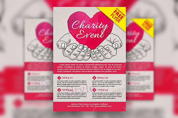 3 Illustrated, Conceptual, Modern Charity Event Flyers and Facebook Cover Templates FREE PSD
