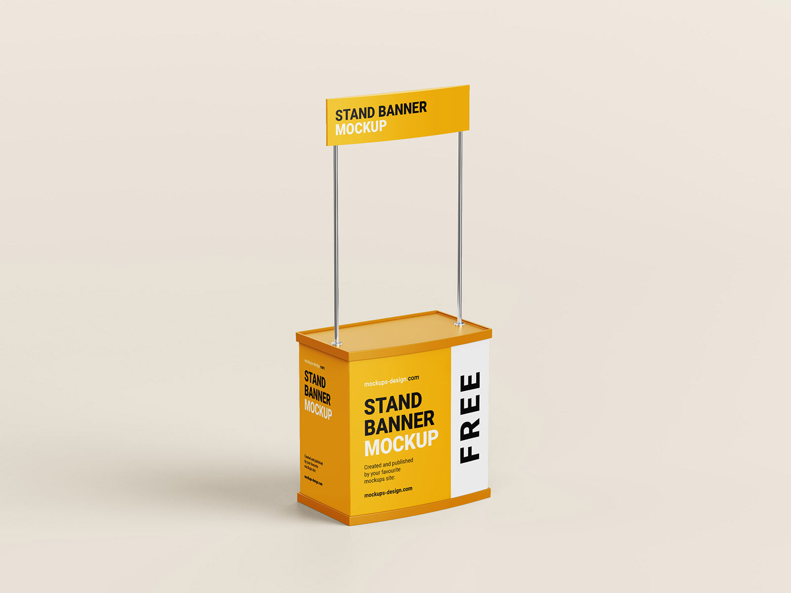 3 Mockups Featuring a Promo Stand in Different Views FREE PSD