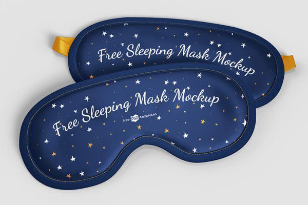 3 Mockups of Sleeping Masks Laid in Different Views FREE PSD