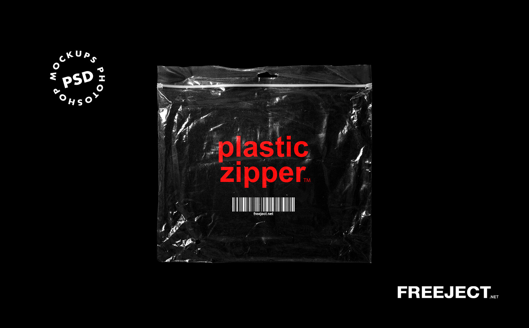 3 Top View Plastic Zipper Bag Mockups in Plain Setting FREE PSD