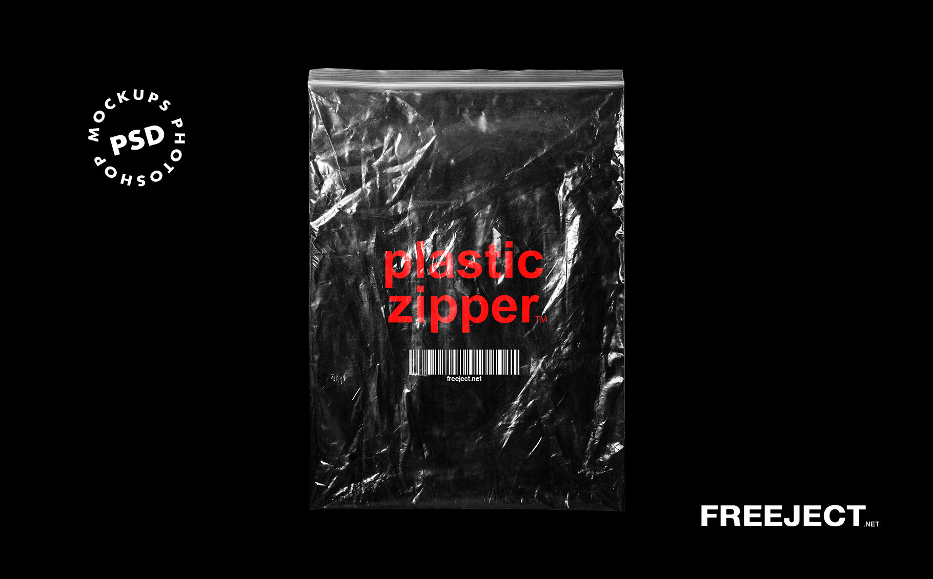 3 Top View Plastic Zipper Bag Mockups in Plain Setting FREE PSD