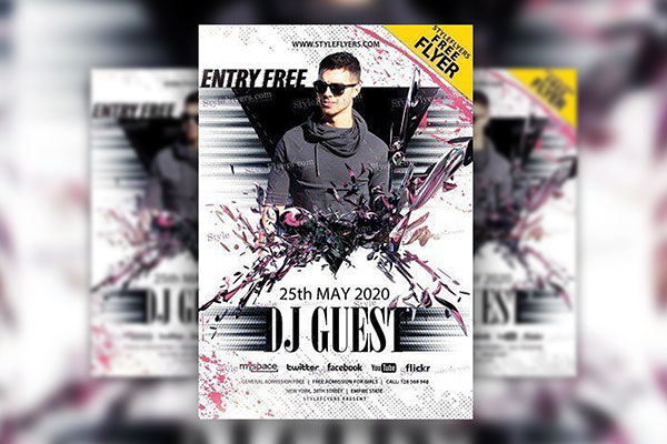 4 Abstract, Geometric, Modern Party Flyers and Facebook Cover Templates FREE PSD