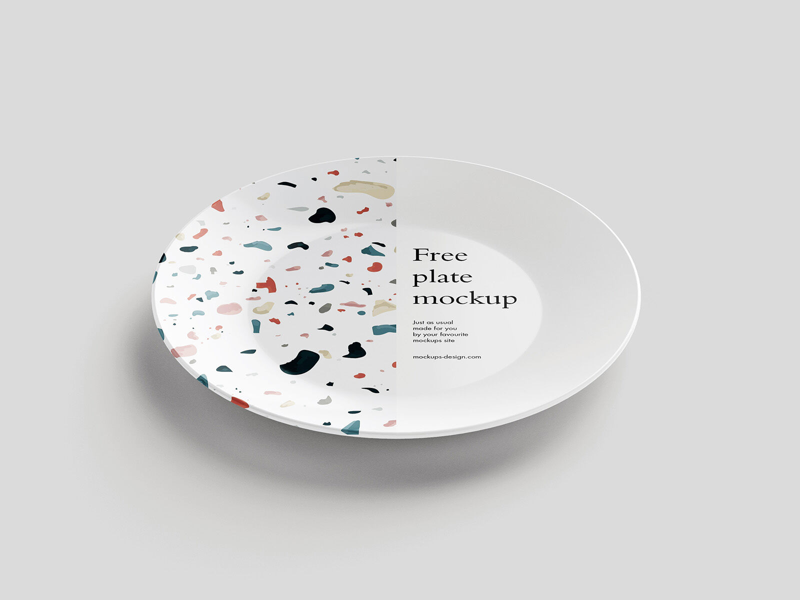 4 Mockups of Ceramic Plates in Different Angles and Positions FREE PSD