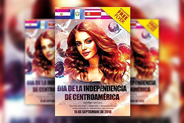 4 Modern Central America Independence Day Flyer Templates FREE PSD