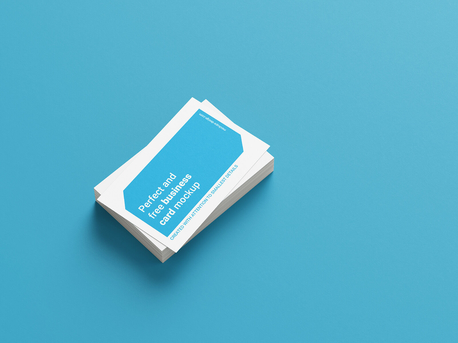 5 Business Cards Stack Mockups in Different Views FREE PSD