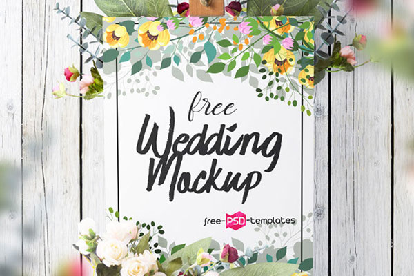 6 Wedding Card Mockups in Different Shots FREE PSD