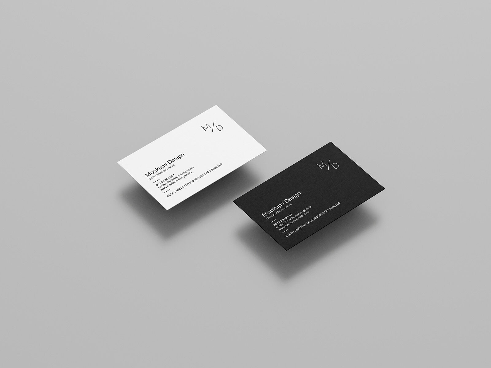 A Set of 7 Minimal Business Cards Mockups FREE PSD