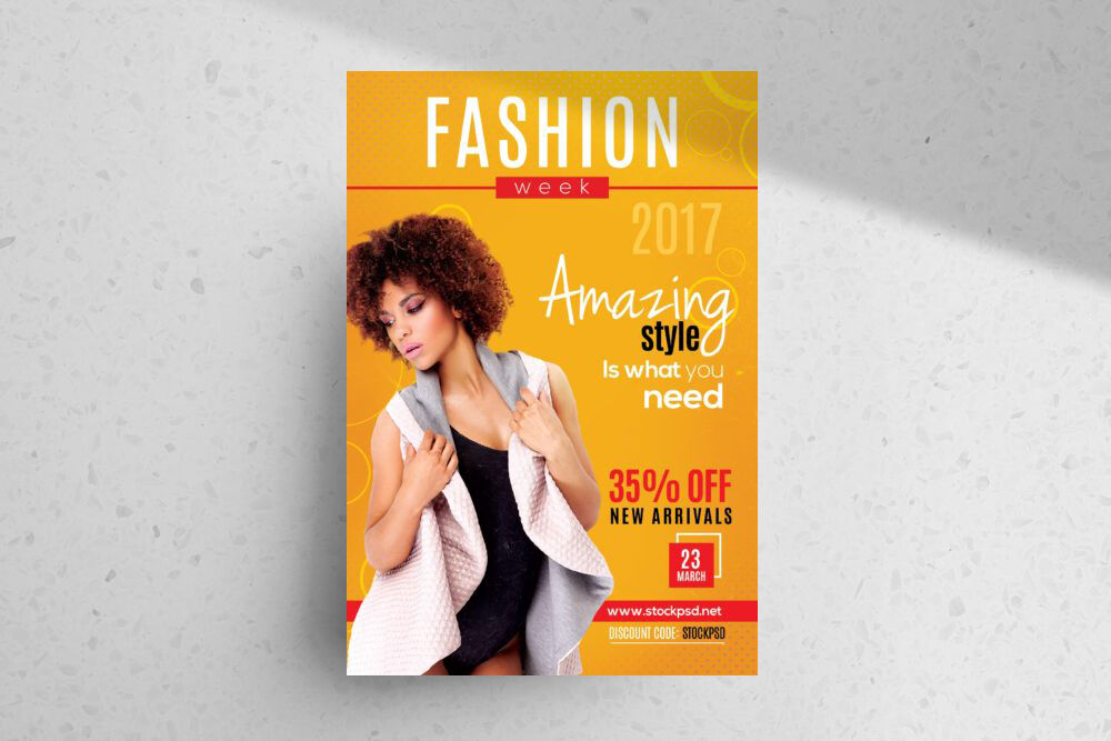 Yellow Photo Elegant Fashion Show Flyer - Templates by Canva