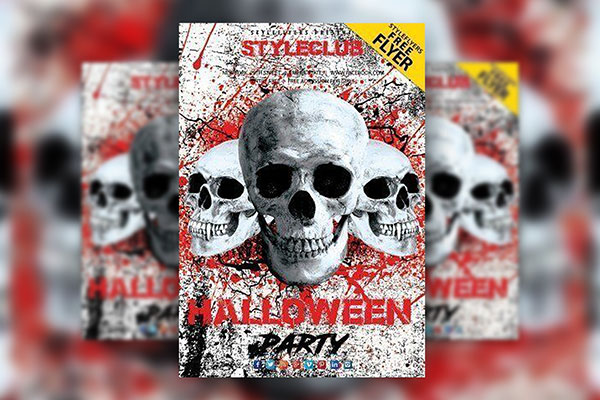 Bloody Modern Halloween Flyer Template FREE PSD