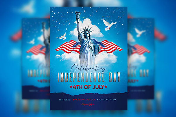 Blue Modern 4th of July Party Flyer Template Free Download | Resource Boy