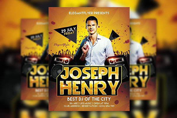 Bold Modern DJ Flyer Template and Facebook Cover FREE PSD