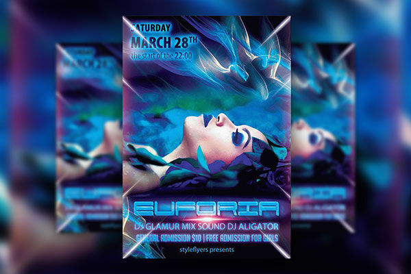 Border Modern Party Flyer Template FREE PSD