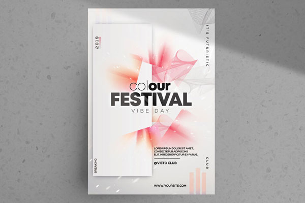 Bright, Abstract Social, Art Event Flyer Template FREE PSD