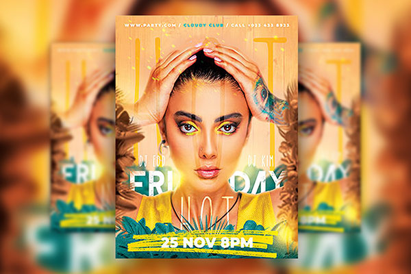 Bright Leafy Nightclub Party Flyer Template Free Download | Resource Boy