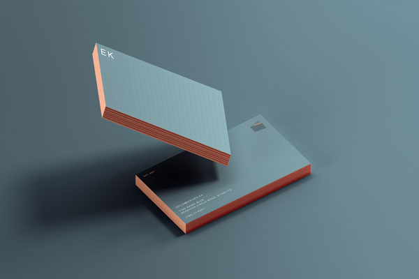 Business Card Mockup Featuring Two Stacks in Different Positions FREE PSD