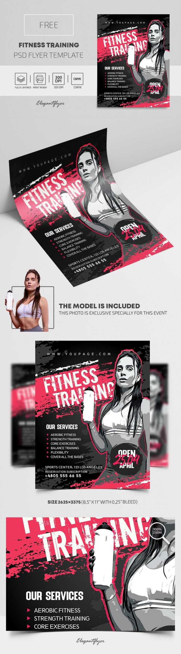 Neat Modern Online Personal Training and Workouts Flyer Template