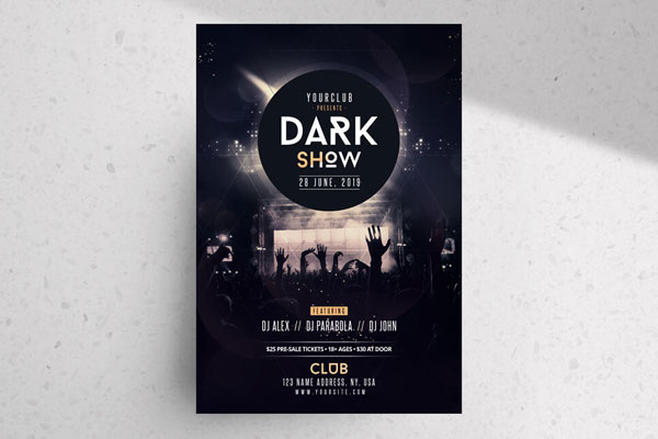 Circle Modern Concert Flyer Template FREE PSD