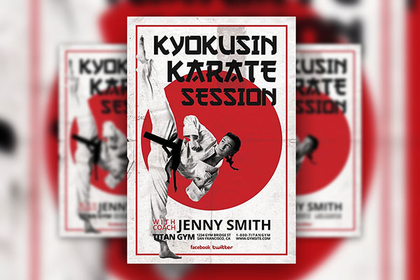 Classic Karate Sessions Flyer Template FREE PSD