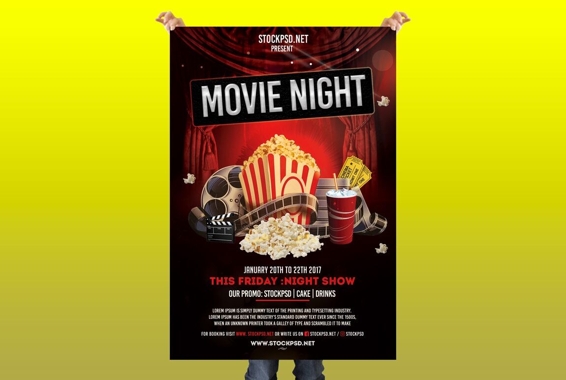 Vintage Retro Movie Flyer Template