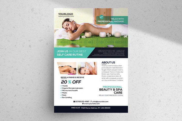 Clean and Modern Spa Flyer Template FREE PSD