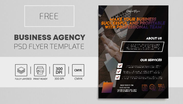 Clean Infographic Agency Flyer Template FREE PSD