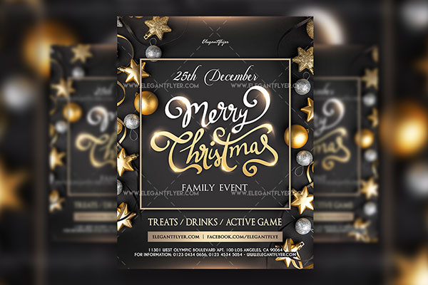 Clean Luxury Christmas Event Flyer Template and Instagram Post FREE PSD
