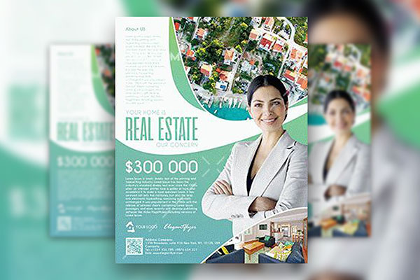 Clean Modern Real Estate Flyer and Facebook Cover Templates FREE PSD