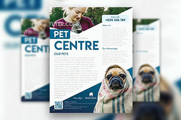 Clean Photo Pet Center Flyer and Facebook Cover Template FREE PSD