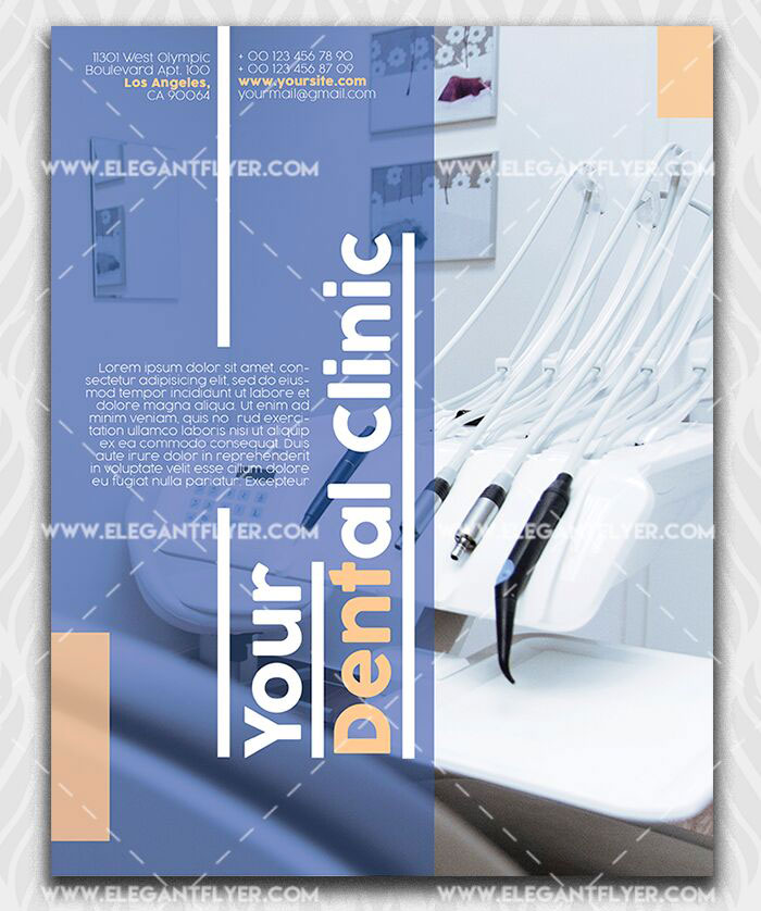 Clean Professional Dentist Clinic Flyer Template FREE PSD