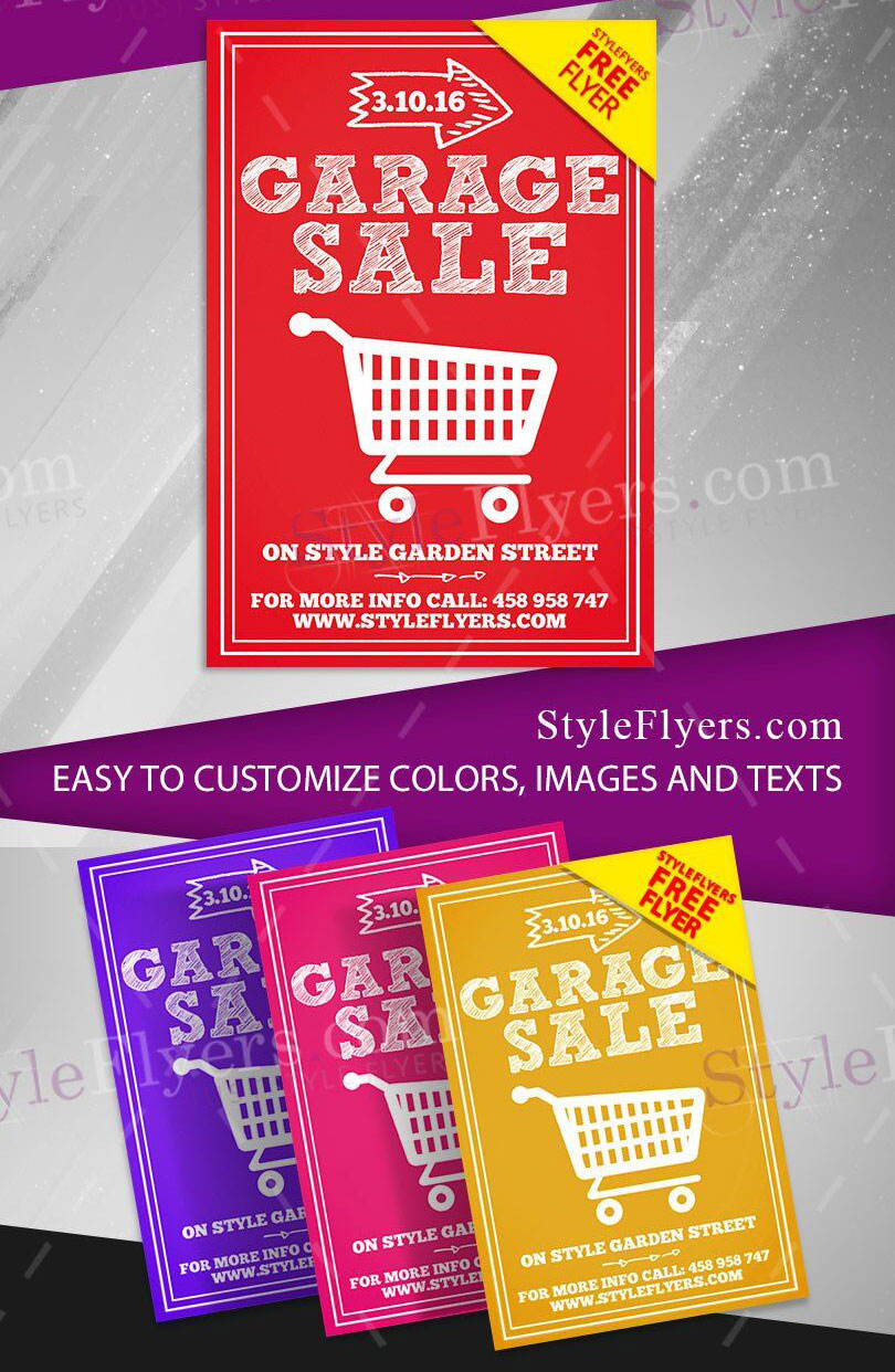 Clean Red Garage Sale Flyer Template Free Download | Resource Boy