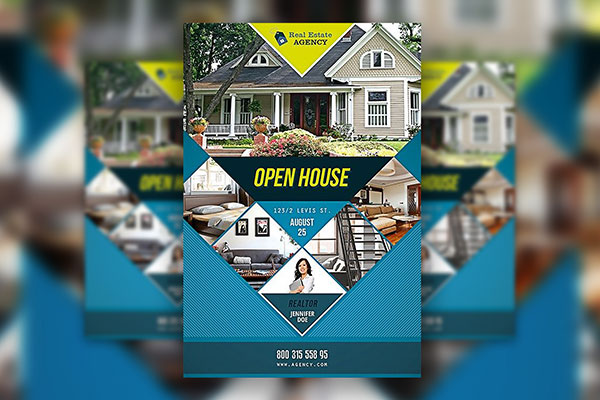 Collage Open House Real State Flyer Template FREE PSD