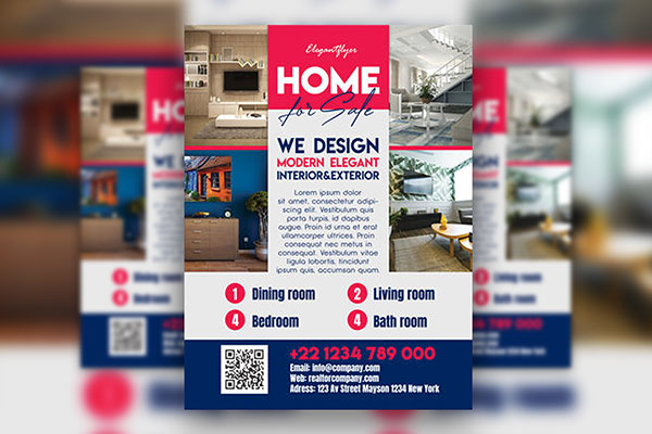Corporate Grid Real Estate Company Flyer Template FREE PSD