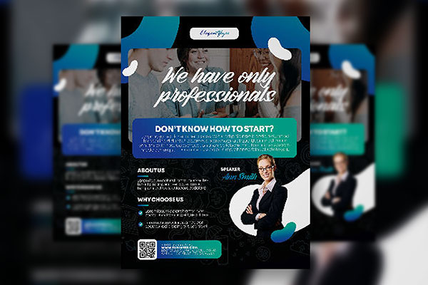 Dark Abstract Business Promotion Flyer Template FREE PSD