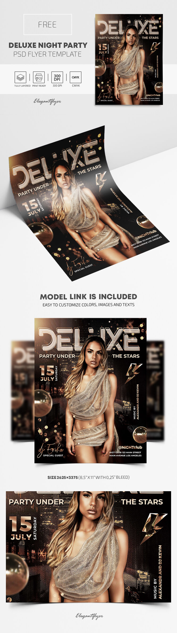 Deluxe Urban Night Party Flyer Template FREE PSD