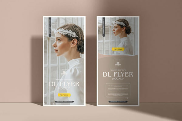 Two Mockups Showing Two Floating Dl Flyers (FREE) - Resource Boy