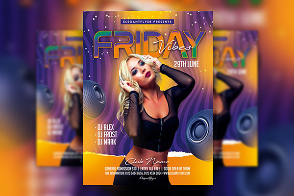 Dotted Abstract Music Party Flyer Template FREE PSD