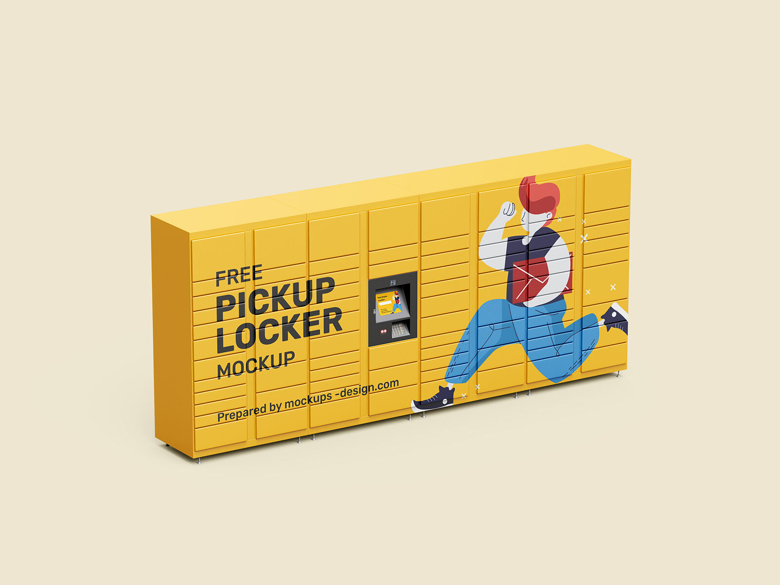 Four Pickup Locker Mockups with a Plain Background FREE PSD