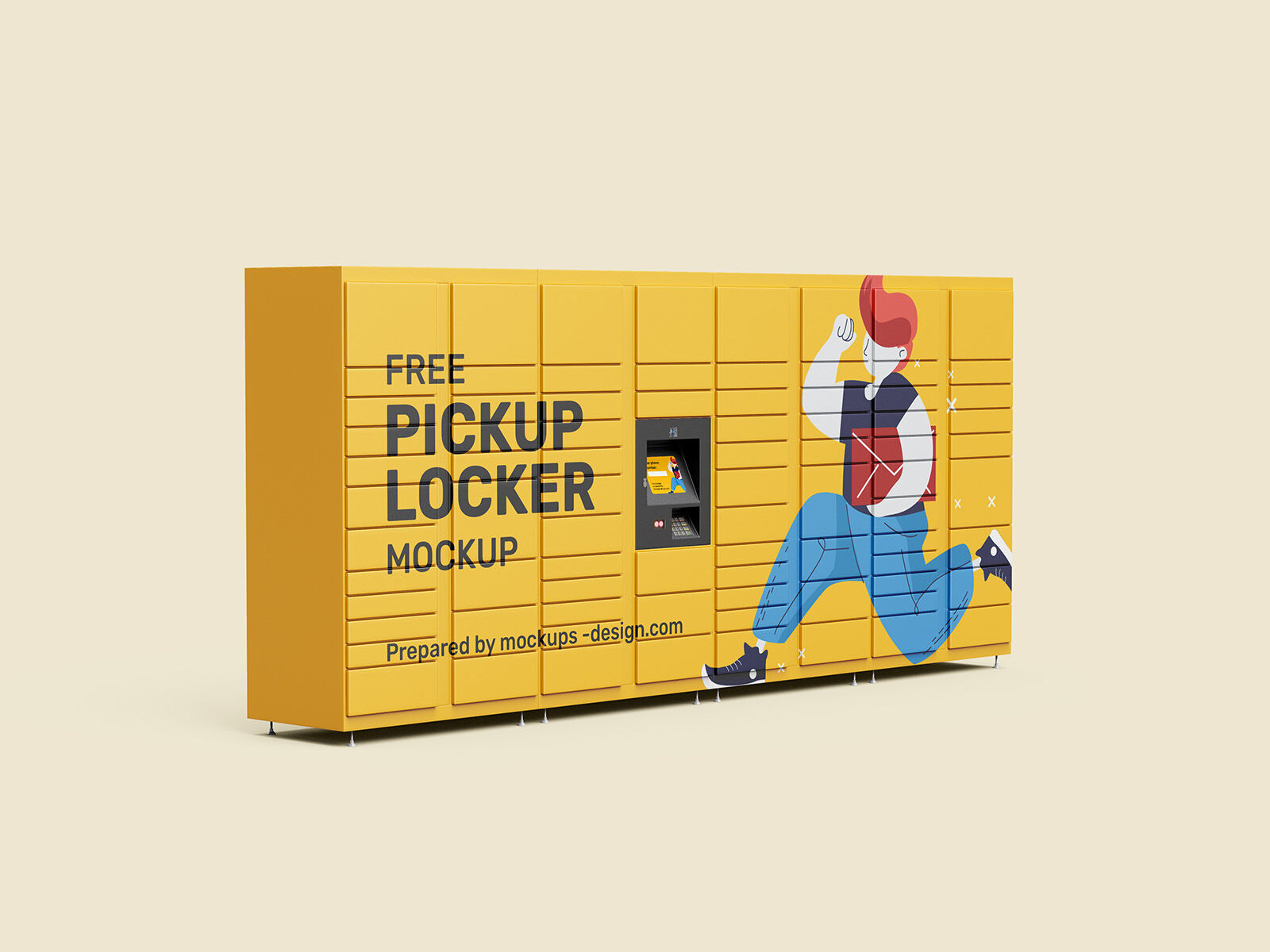Four Pickup Locker Mockups with a Plain Background FREE PSD