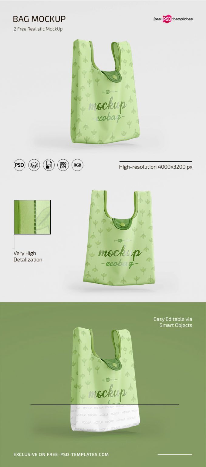 Top View of Two Craft Eco Bags Mockup (FREE) - Resource Boy