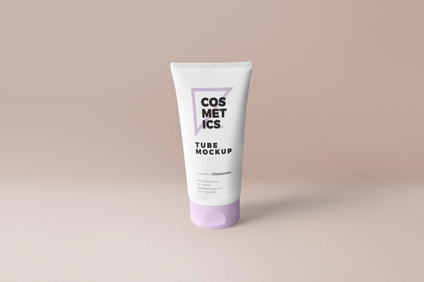 Front and Center Standing Flip Cap Tube Packaging Mockup FREE PSD