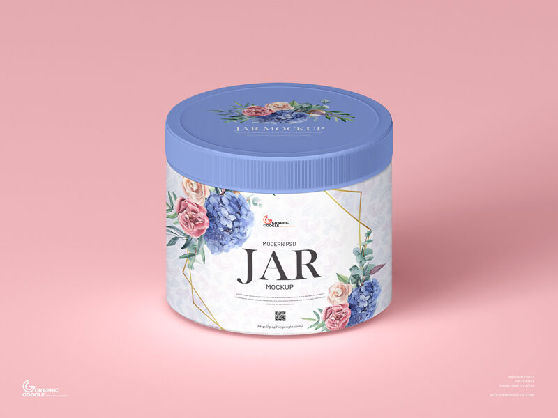 Front View Cosmetic Jar Mockup FREE PSD