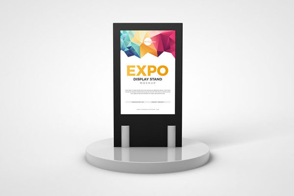 Front View Display Stand Mockup in Simple Setting FREE PSD