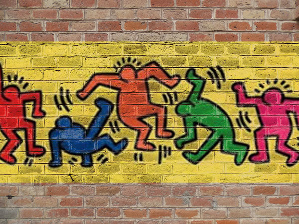 Front View Logo Graffiti Mockup on Brick Wall FREE PSD