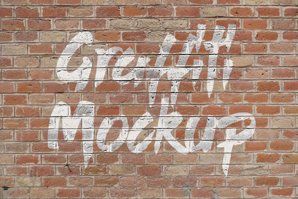 Front View Logo Graffiti Mockup on Brick Wall FREE PSD