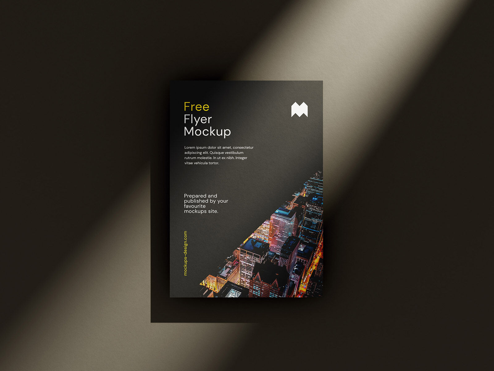 Front View of 4 Dark Floating Flyer Mockups FREE PSD